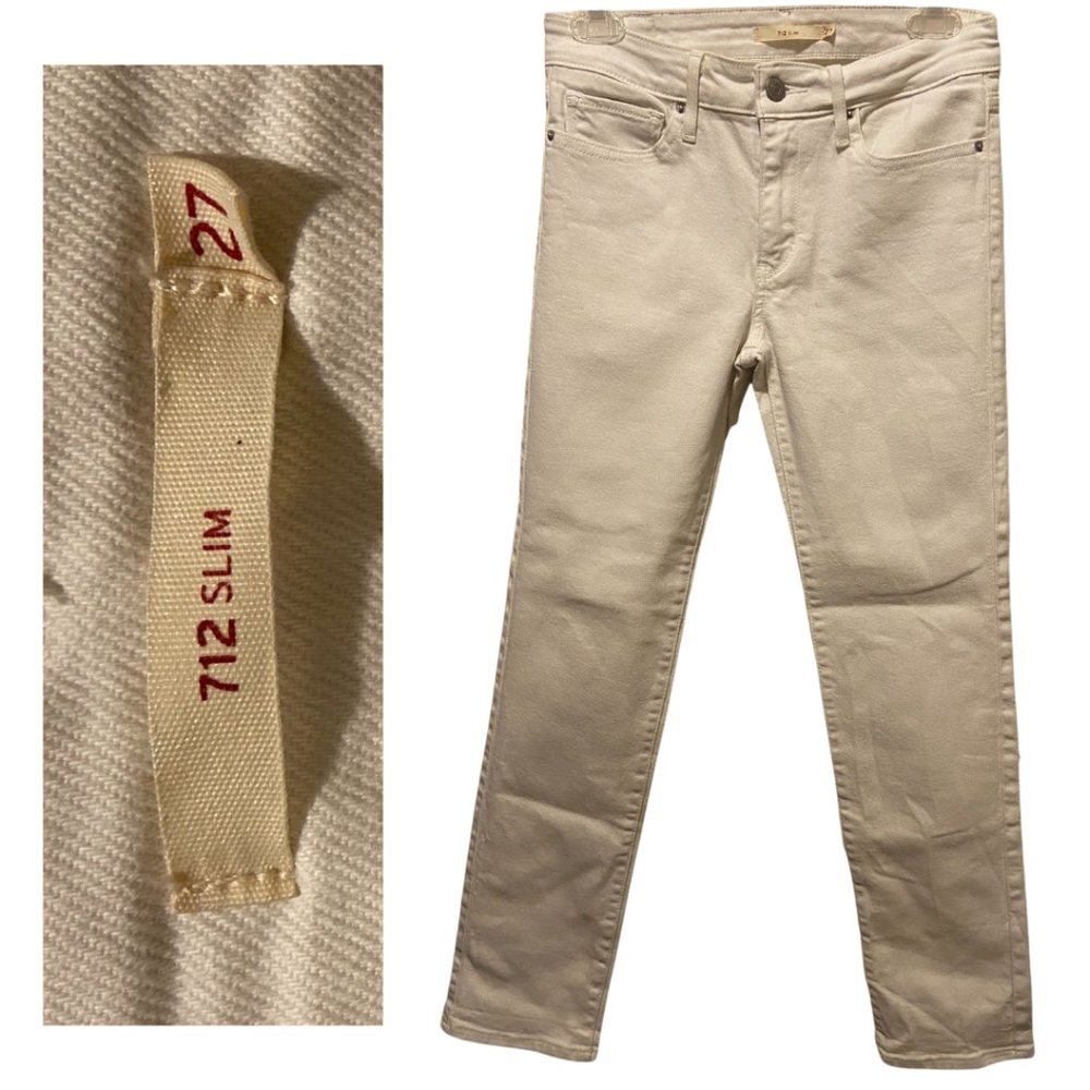 Levis 712 Slim cropped white Jeans sz 27